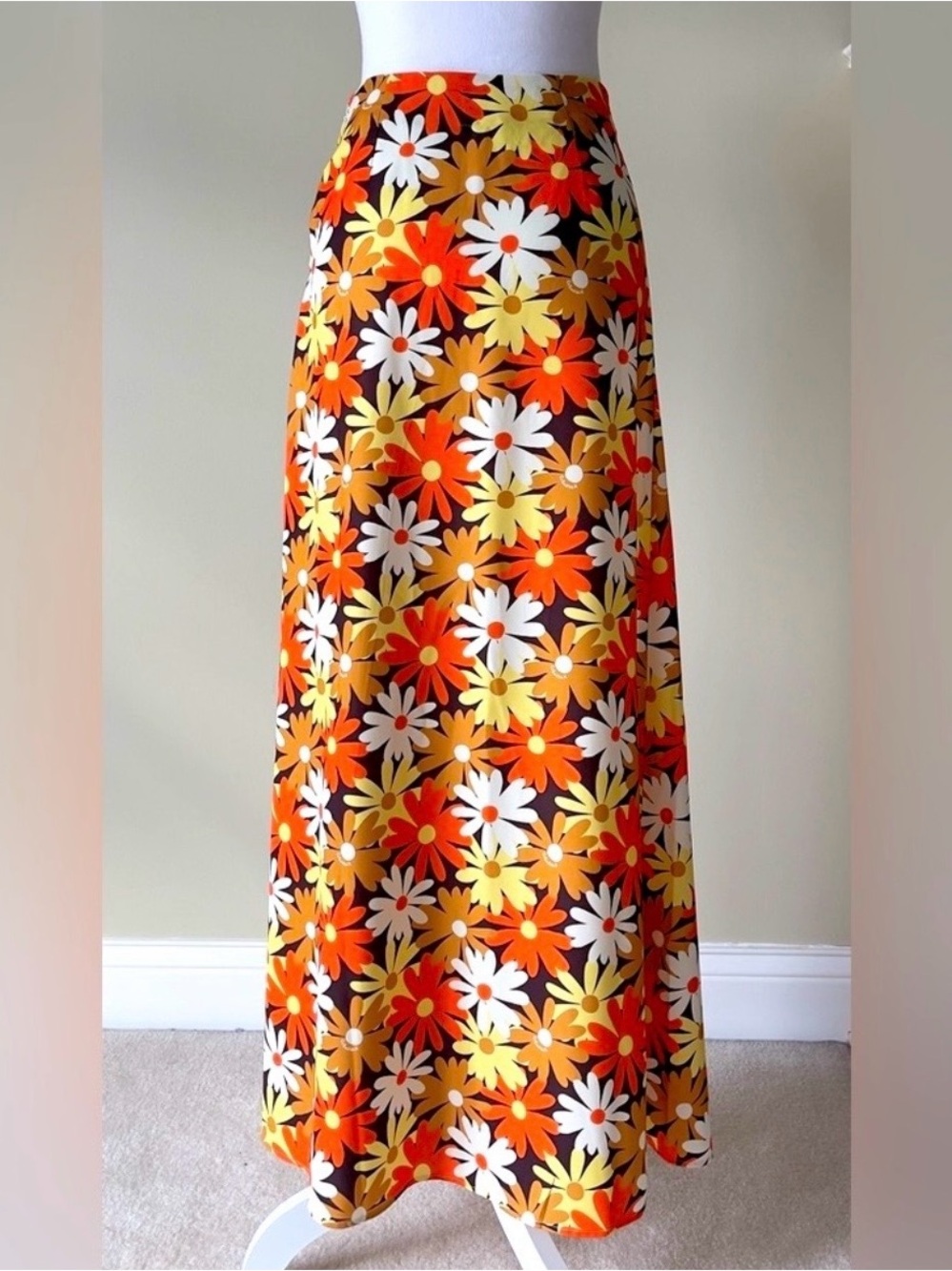 COLLUSION Satin Fall Floral Print Column Maxi Skirt in Multi Color Size 2 - Picture 2 of 9
